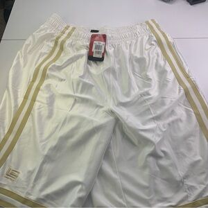 Nike LeBron Men's White Shorts with Gold Stripes